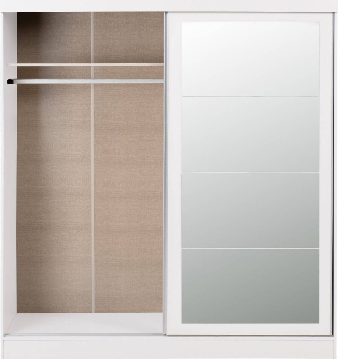 Nevada 2 Door Sliding Wardrobe - White Gloss - Image 3