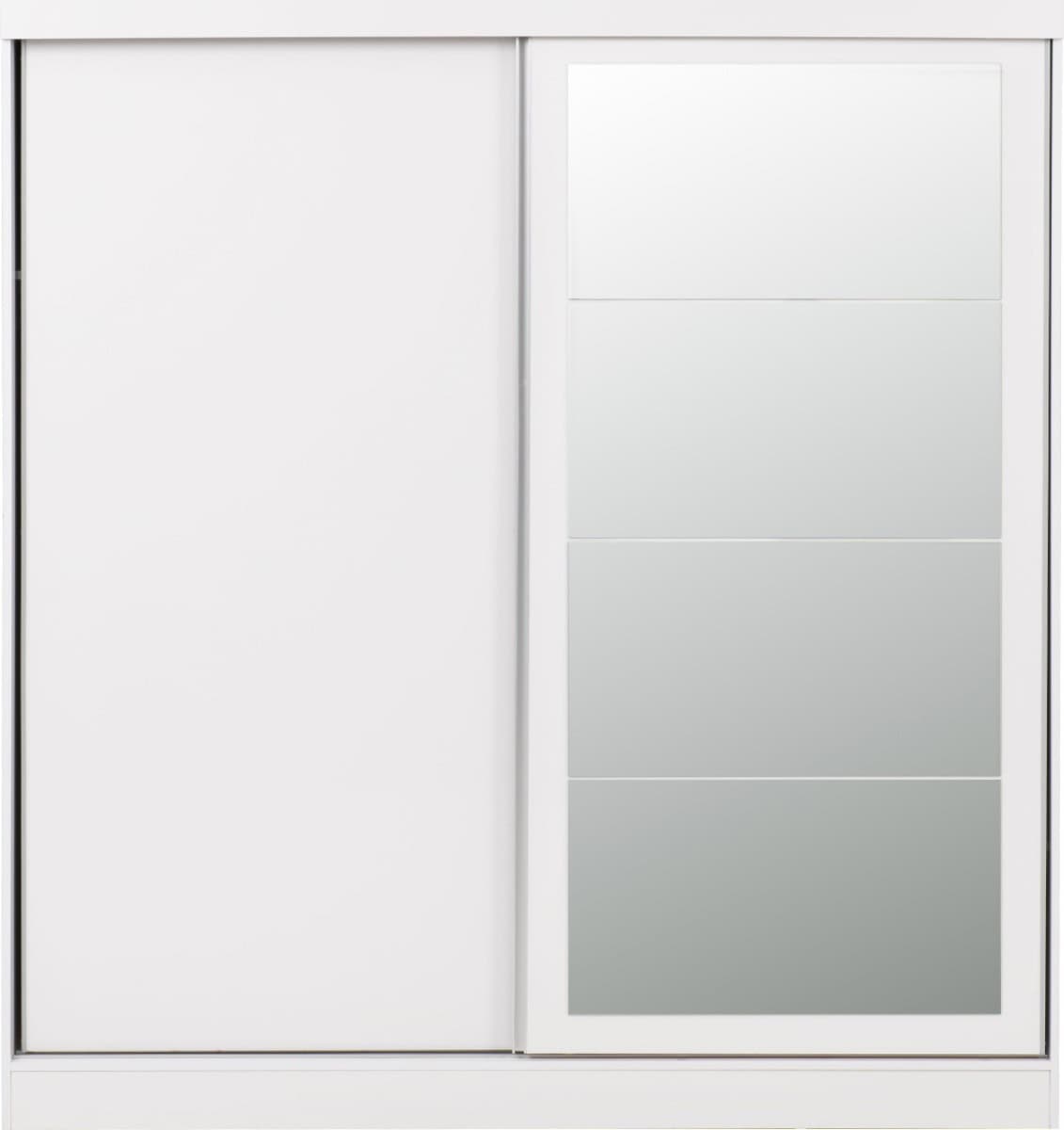 Nevada 2 Door Sliding Wardrobe - White Gloss - Image 4