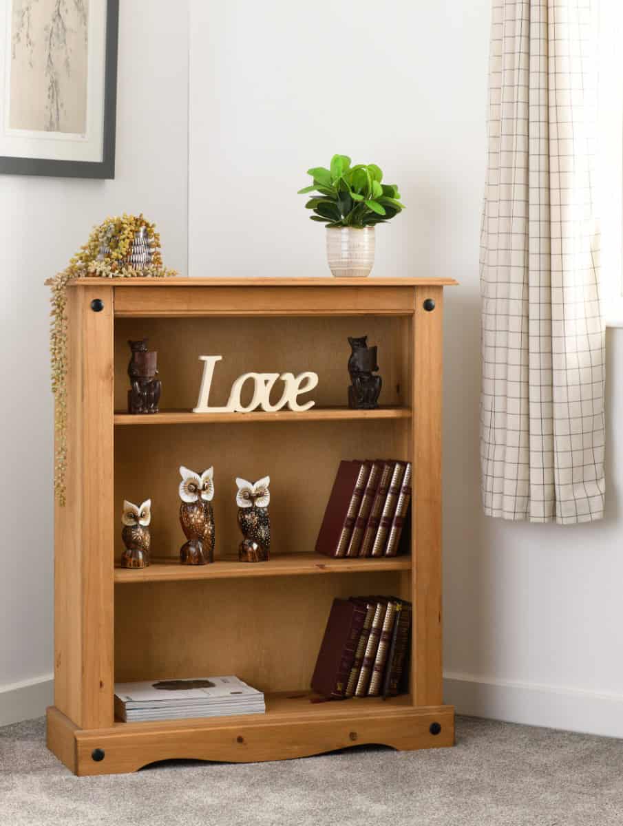 Corona Low Bookcase - Waxed Pine | Buy Online | Beds.ie