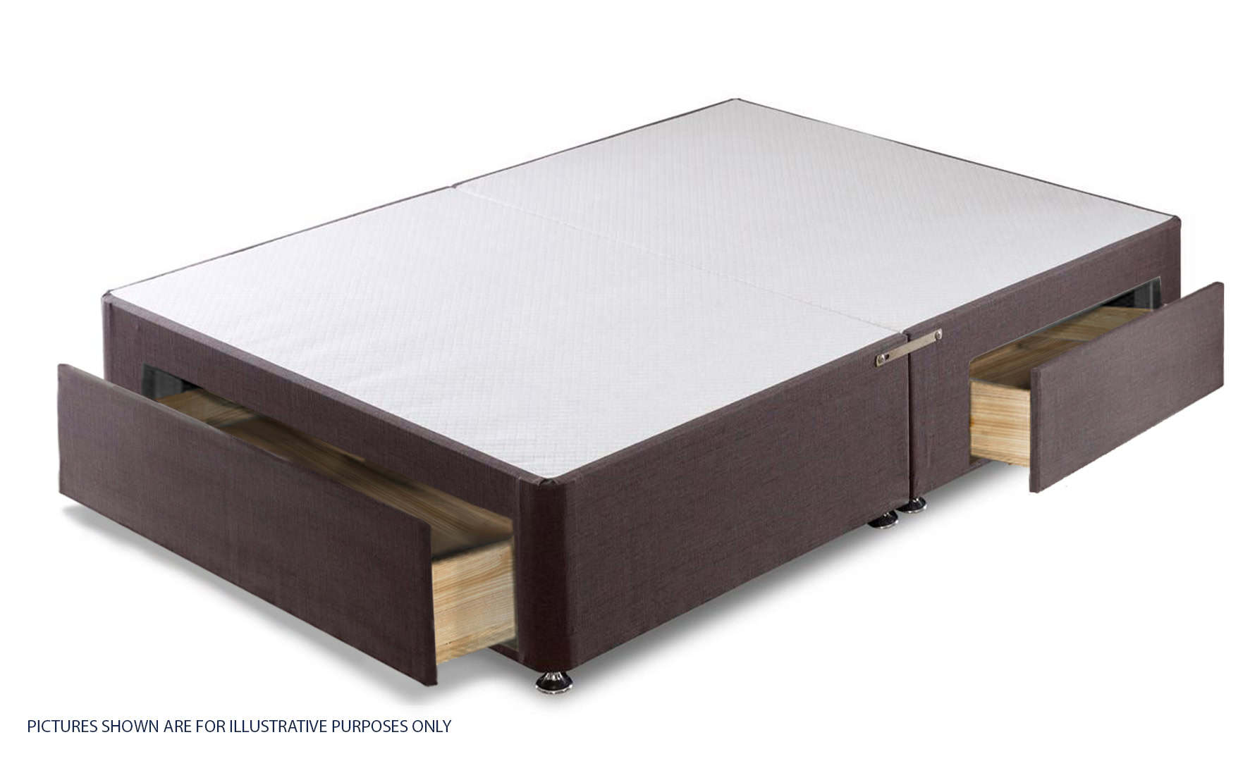 Apollo 4ft6 Azzure Hessian Jumbo Drawer Divan Base - Image 2