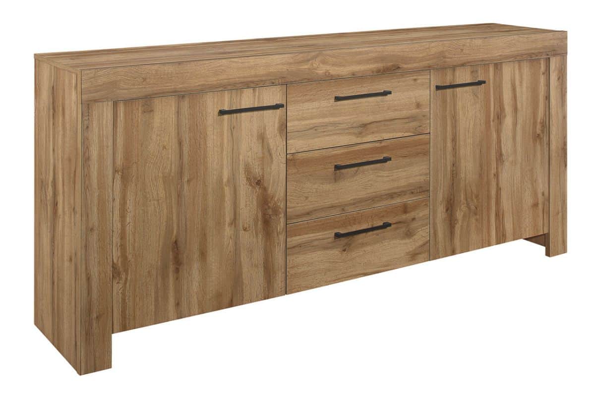Compton 2 Door 3 Drawer Sideboard - Oak | Buy Online | Beds.ie