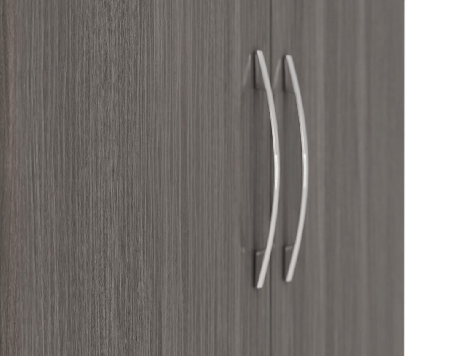 Nevada 2 Door 1 Drawer Wardrobe - Black Wood Grain - Image 3