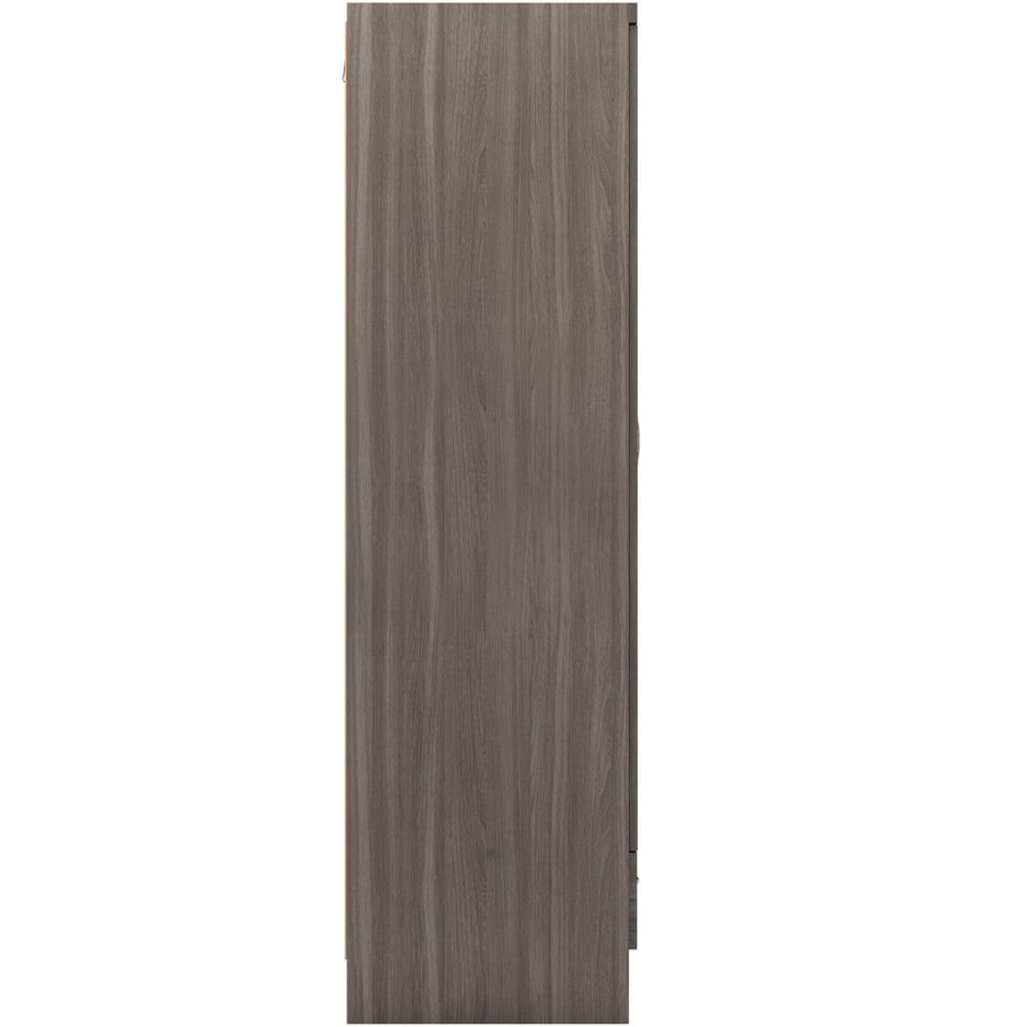 Nevada 2 Door 1 Drawer Wardrobe - Black Wood Grain - Image 5