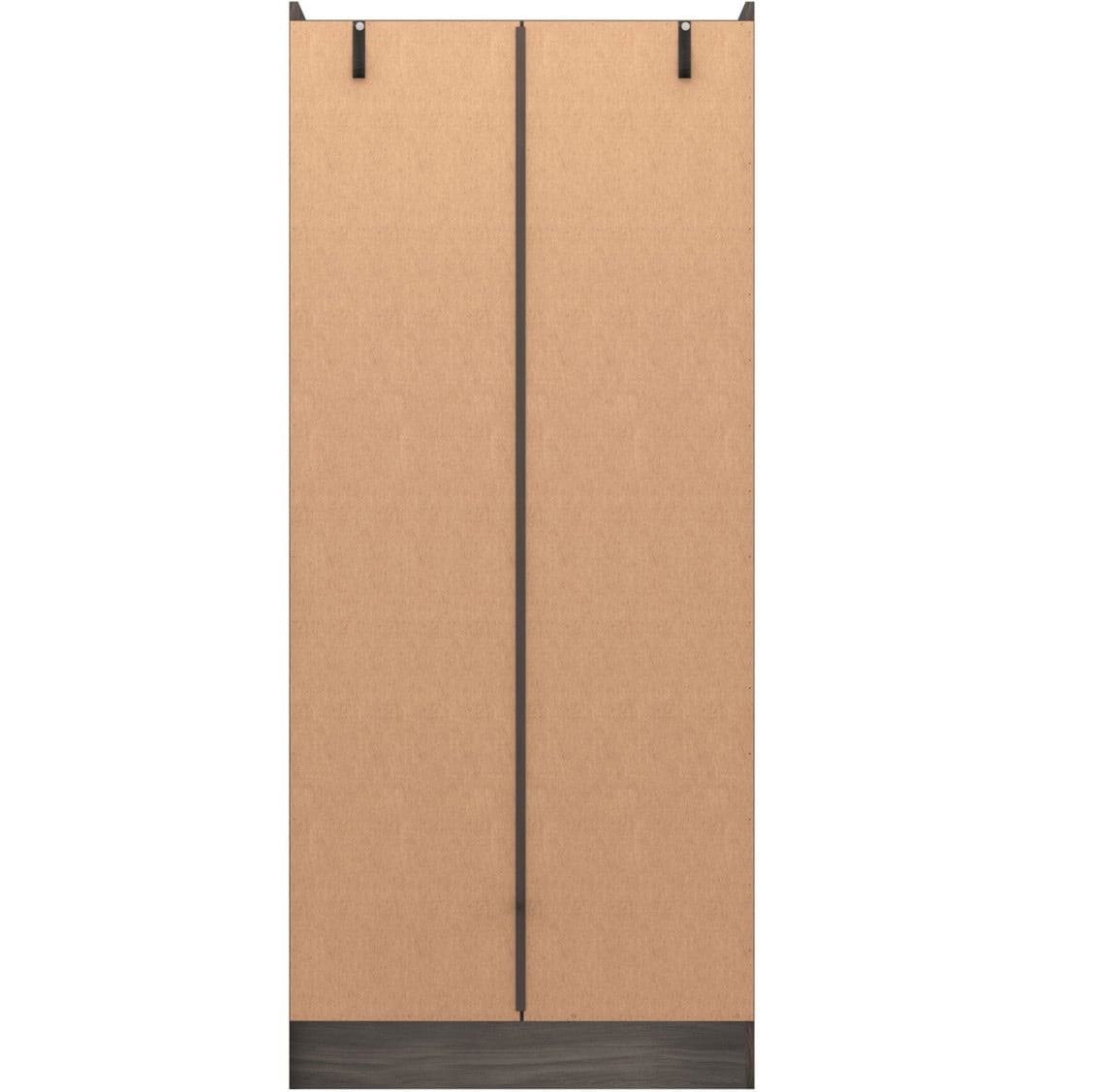 Nevada 2 Door 1 Drawer Wardrobe - Black Wood Grain - Image 6