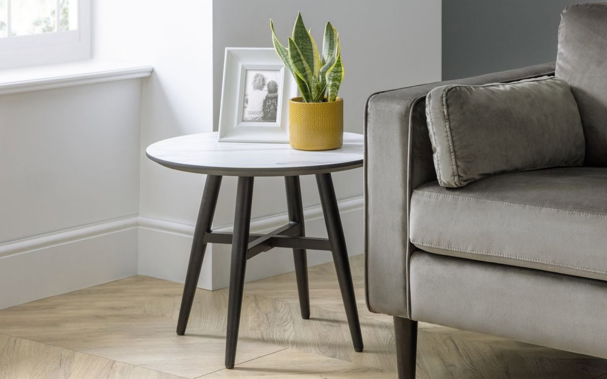 Florence Lamp Table - White Marble | Buy Online | Beds.ie