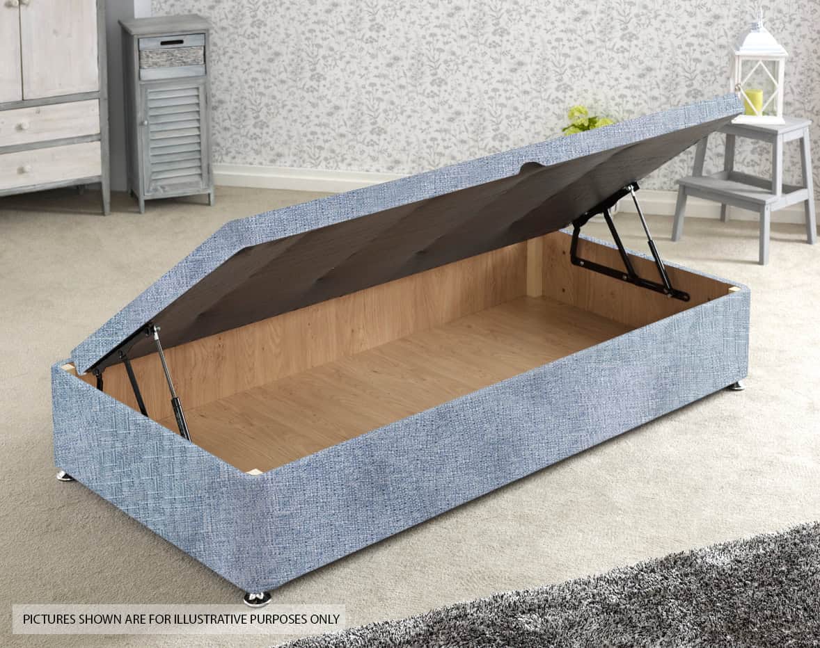 Apollo 3ft Azzure Light Blue Side Ottoman Base | Buy Online | Beds.ie