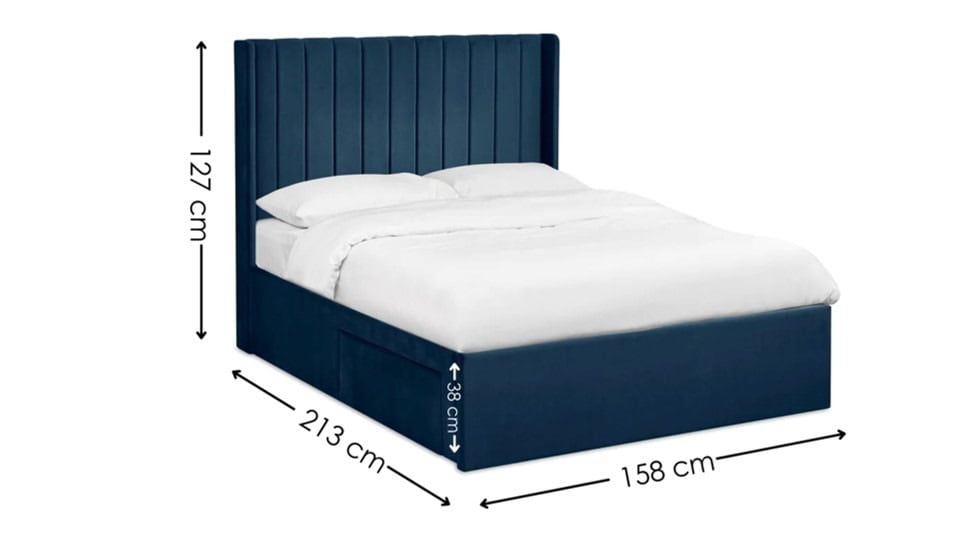 Leigha 5ft Bedframe - Blue Velvet - Image 9