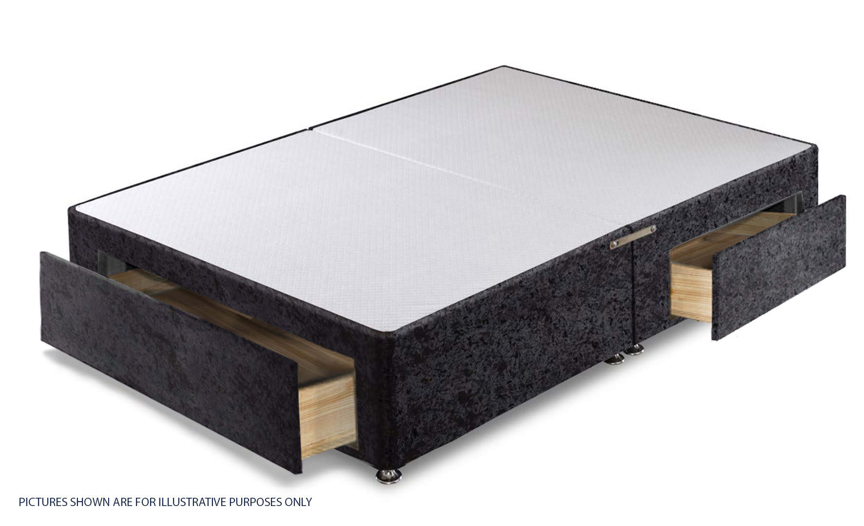 Apollo 6ft Glitz Black Jumbo Drawer Divan Base - Image 2