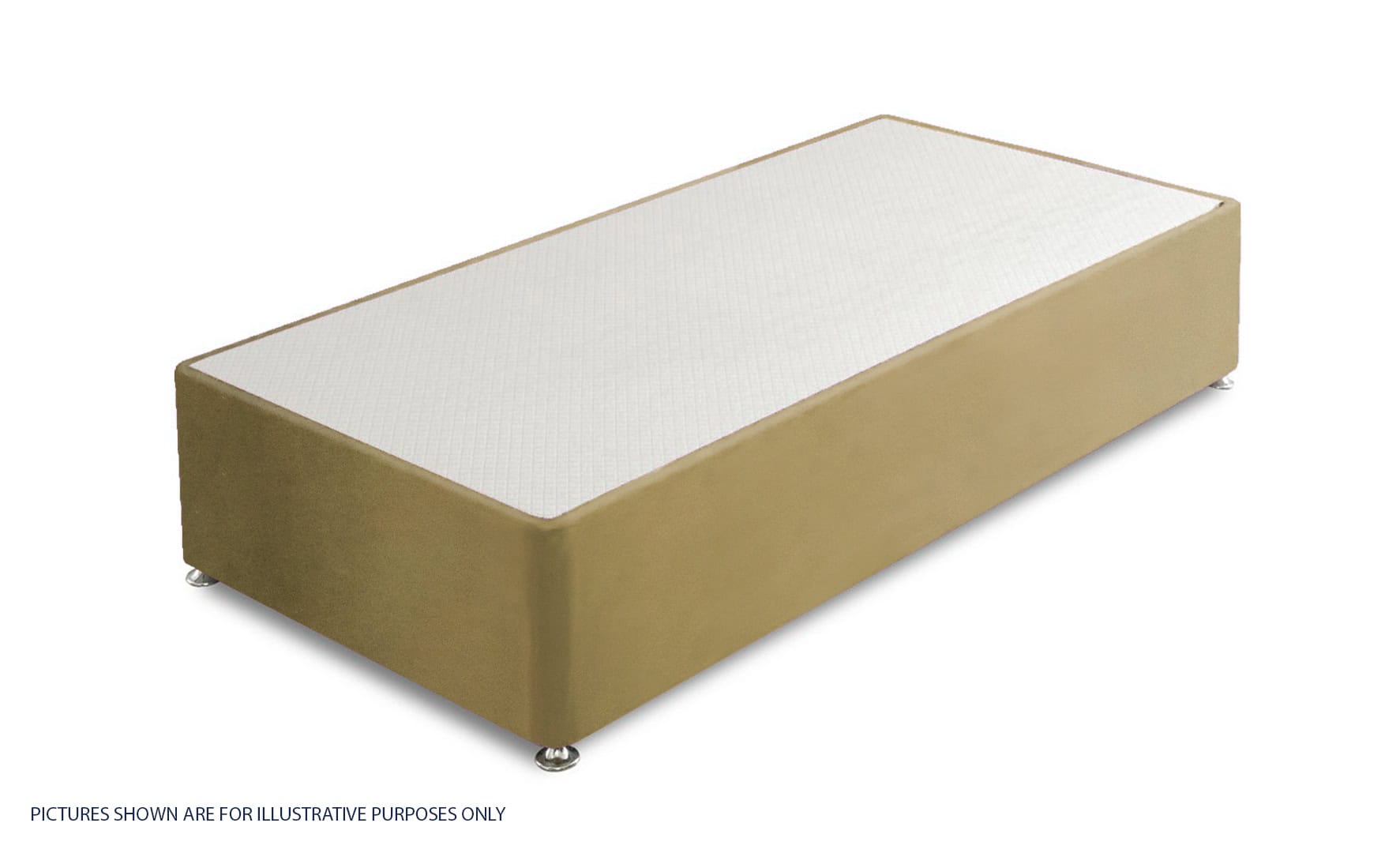 Apollo 3ft Velvet Sand 2 Drawer Divan Base | Buy Online | Beds.ie