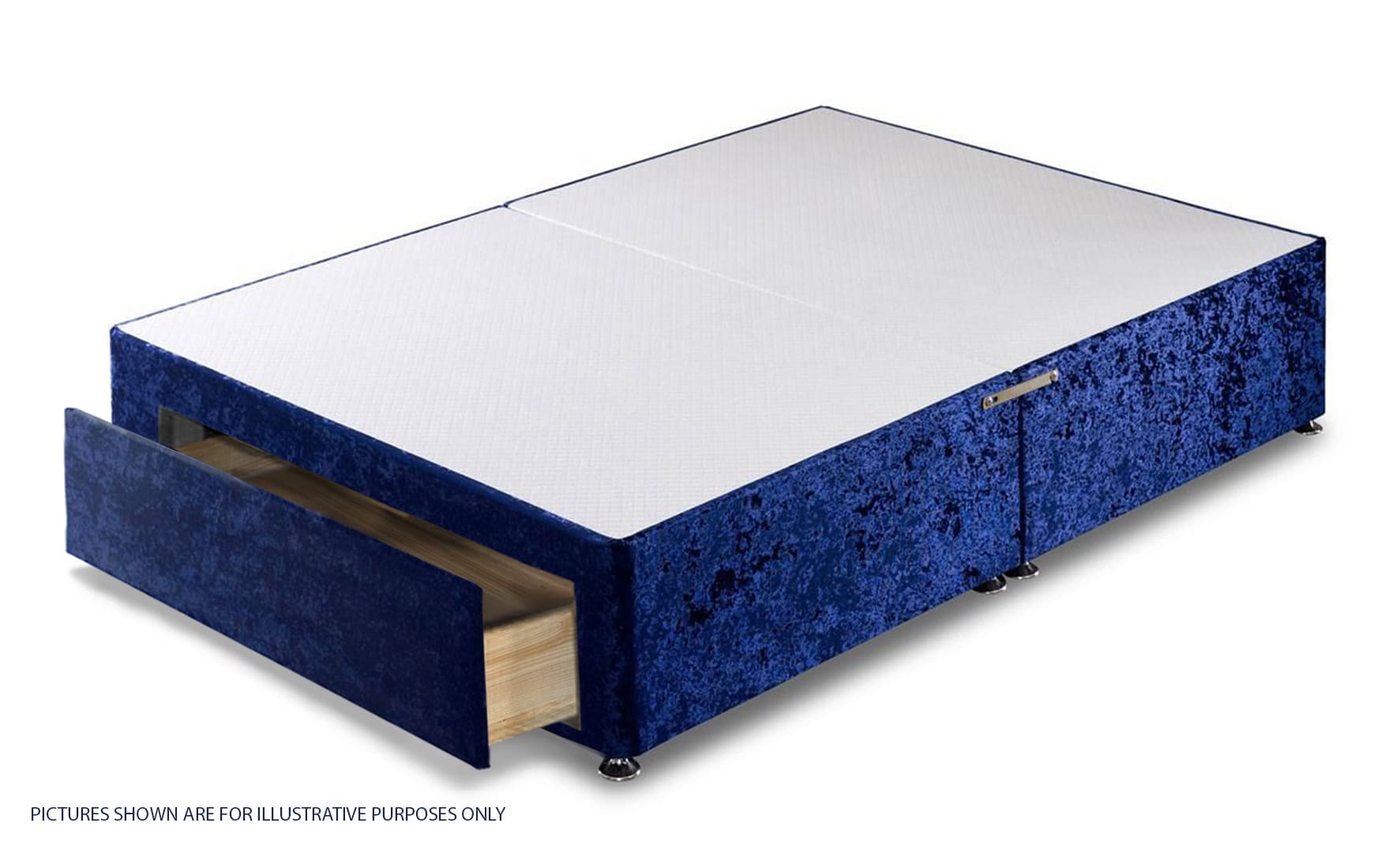 Apollo 4ft Glitz Navy Jumbo Drawer Divan Base | Buy Online | Beds.ie