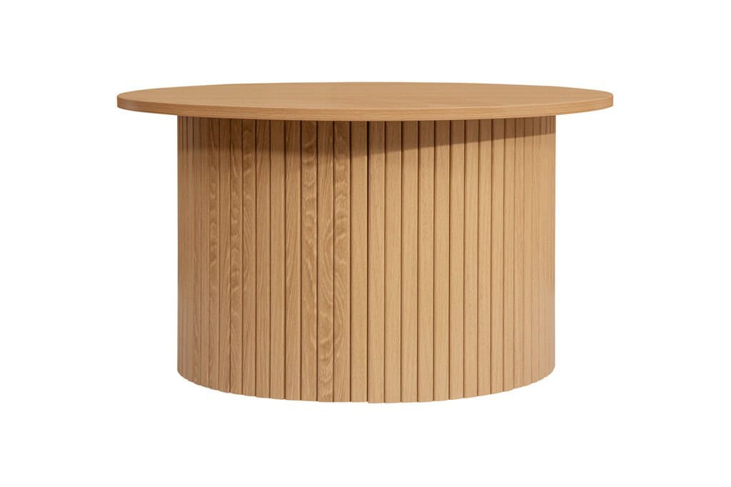 Axel Fluted Round Coffee Table - Oak - Image 2