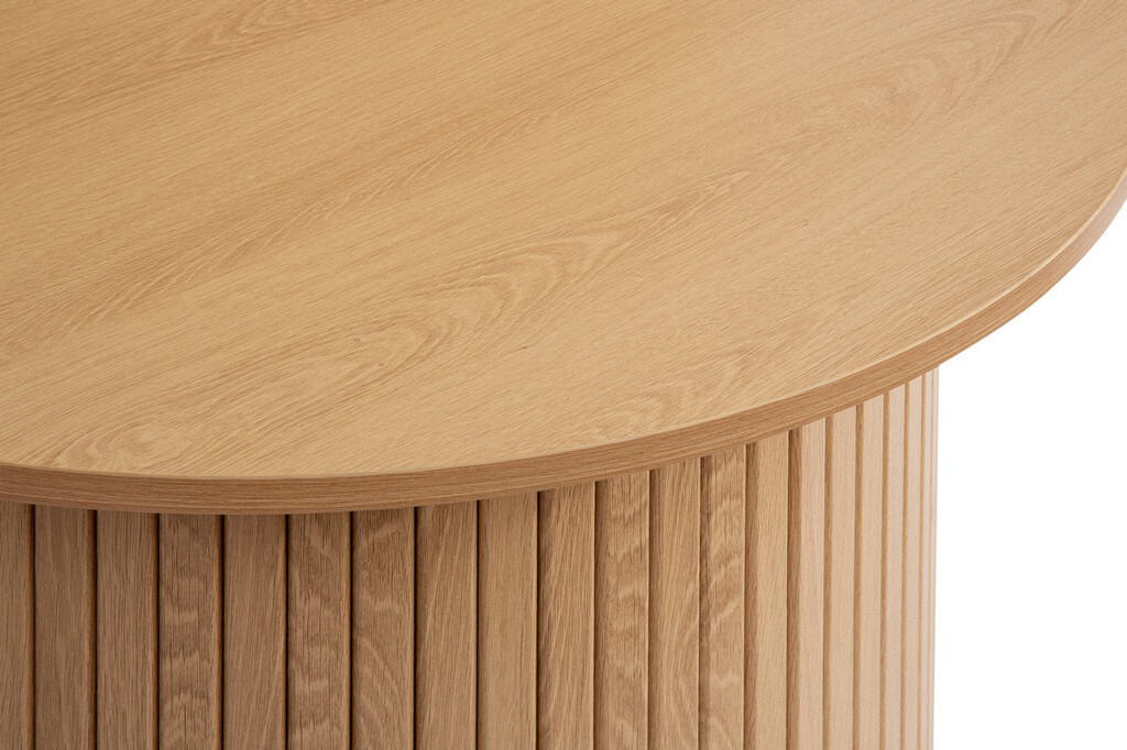 Axel Fluted Round Coffee Table - Oak - Image 3