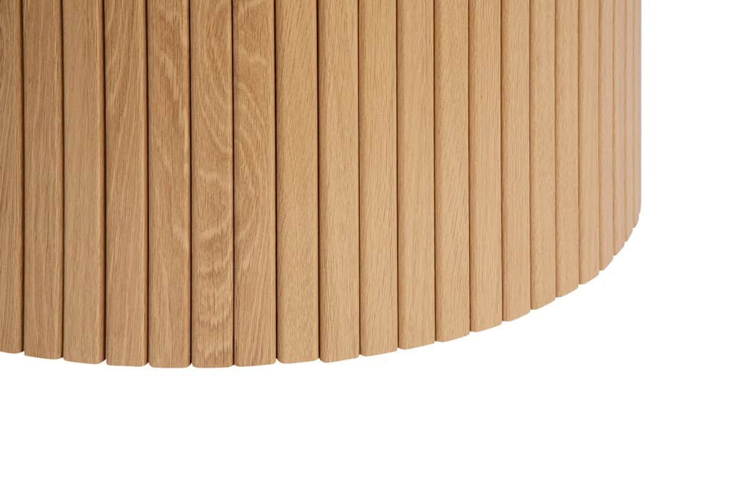 Axel Fluted Round Coffee Table - Oak - Image 4