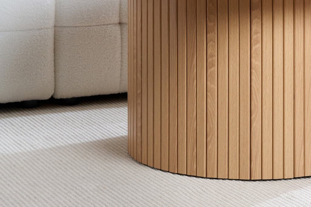 Axel Fluted Round Coffee Table - Oak - Image 8