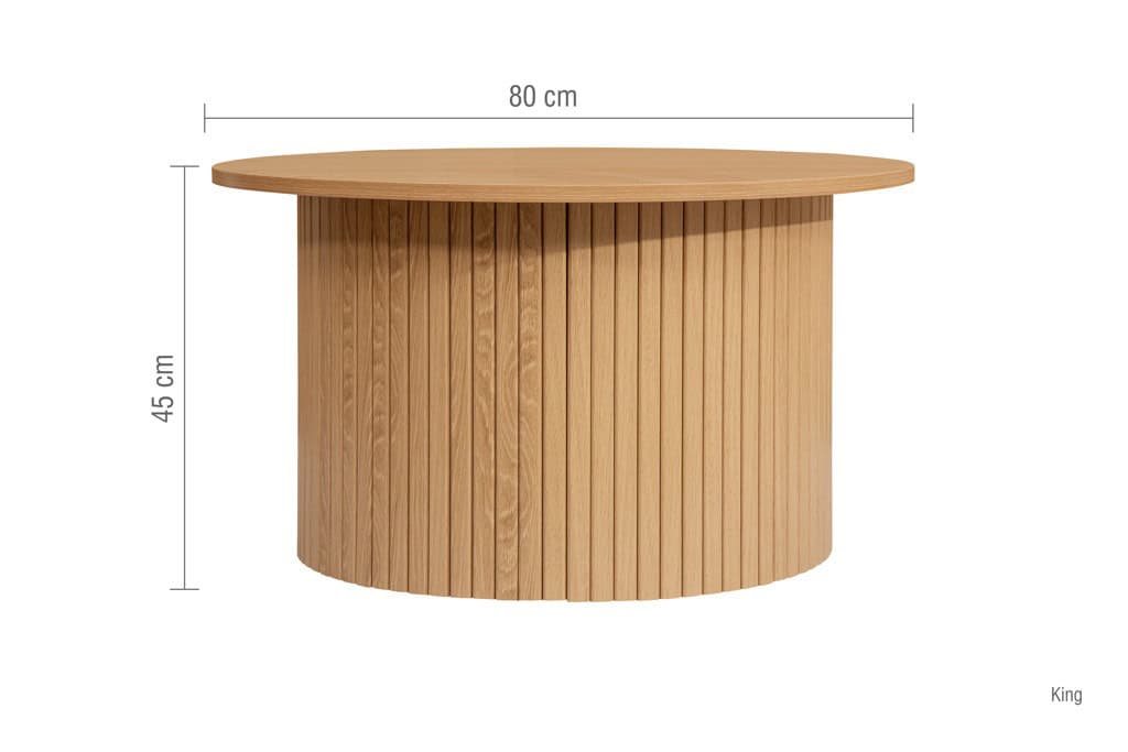 Axel Fluted Round Coffee Table - Oak - Image 9