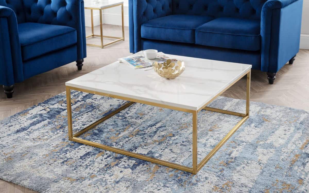 Karra Coffee Table - White Marble & Gold | Buy Online | Beds.ie
