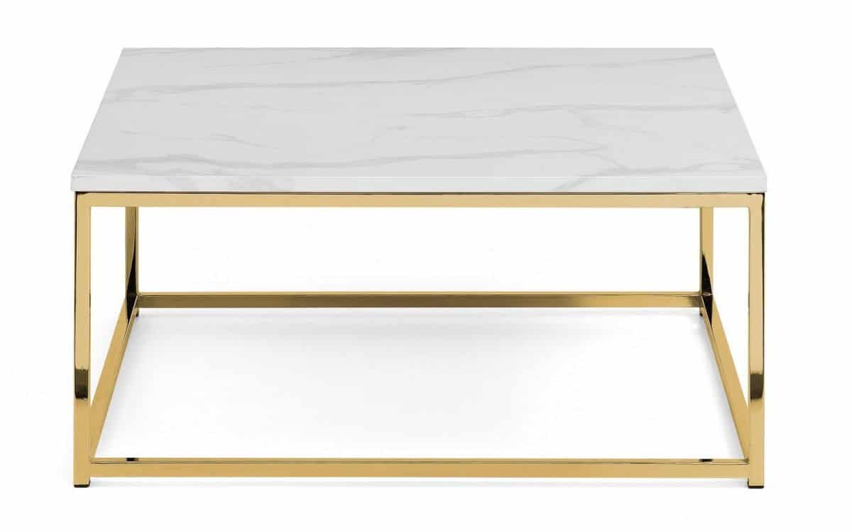 Karra Coffee Table - White Marble & Gold - Image 3