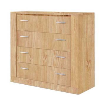 Sliderobe 4 Drawer Chest - Oak Shetland | Buy Online | Beds.ie