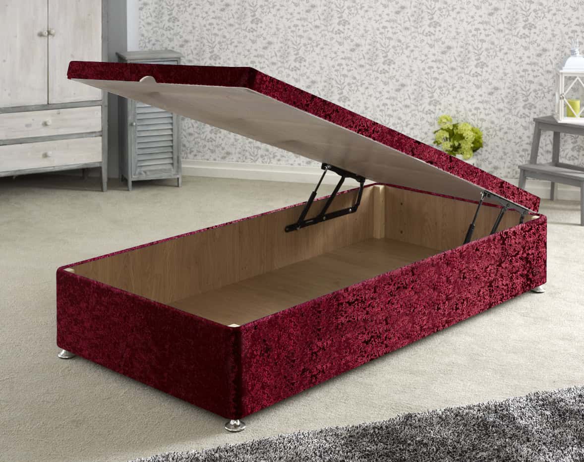 Apollo 3ft Glitz Red Front Opening Ottoman Base | Buy Online | Beds.ie
