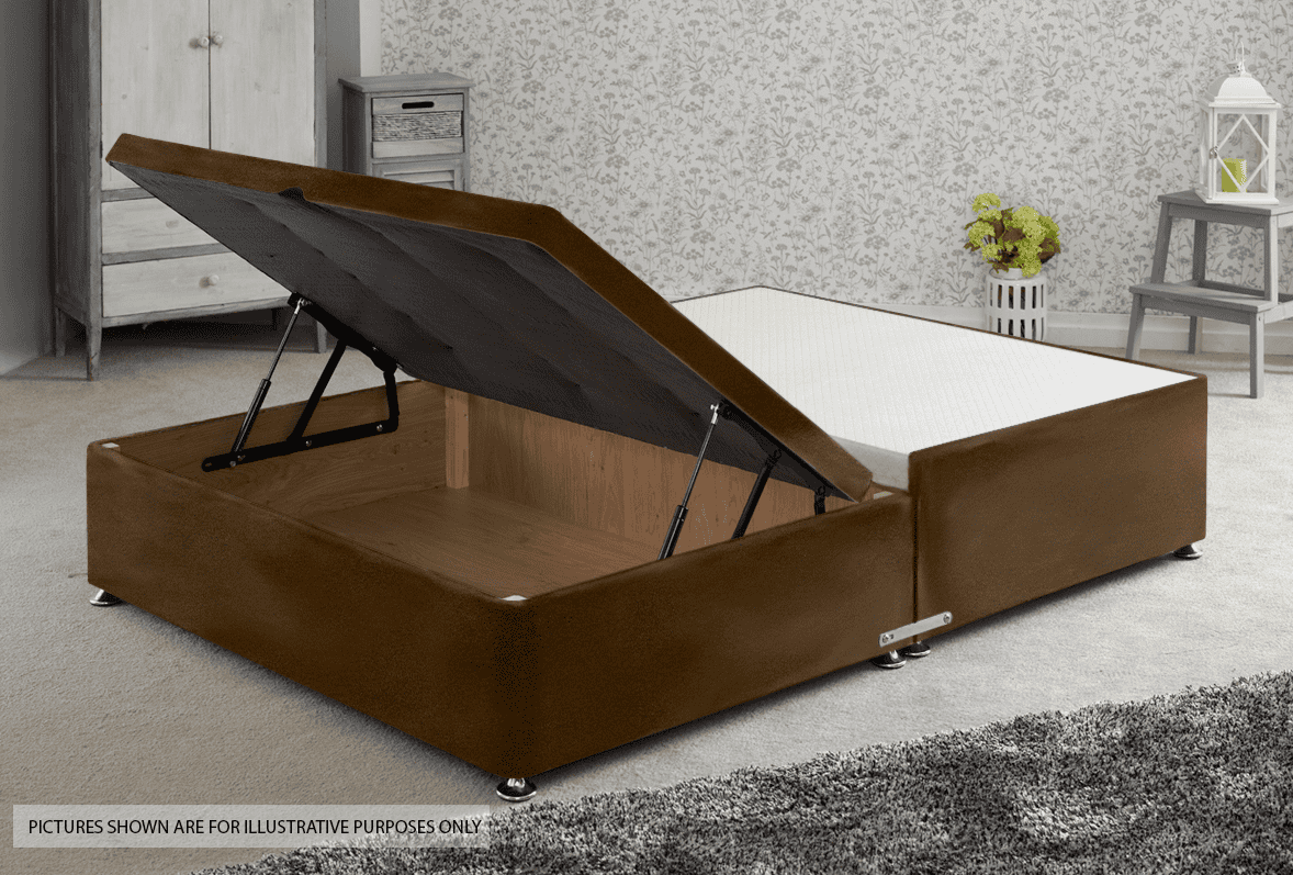 Apollo 6ft Velvet Brown Jumbo Ottoman Base | Buy Online | Beds.ie