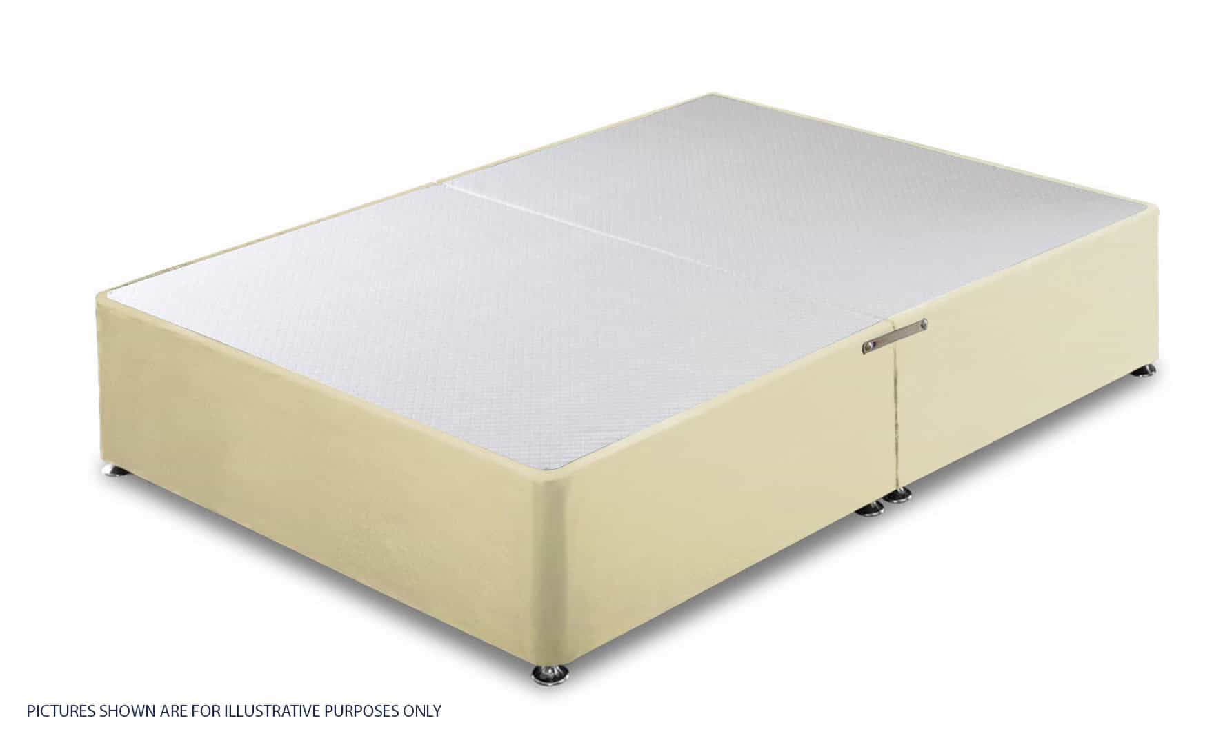 Granada 4ft6 Divan Base - Cream Faux Leather | Buy Online | Beds.ie