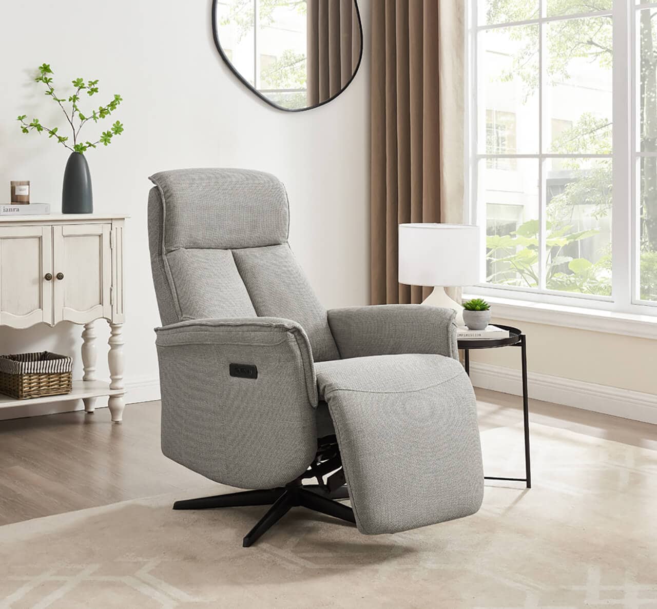 Riya Electric Recliner Accent Chair - Mushroom - Image 3