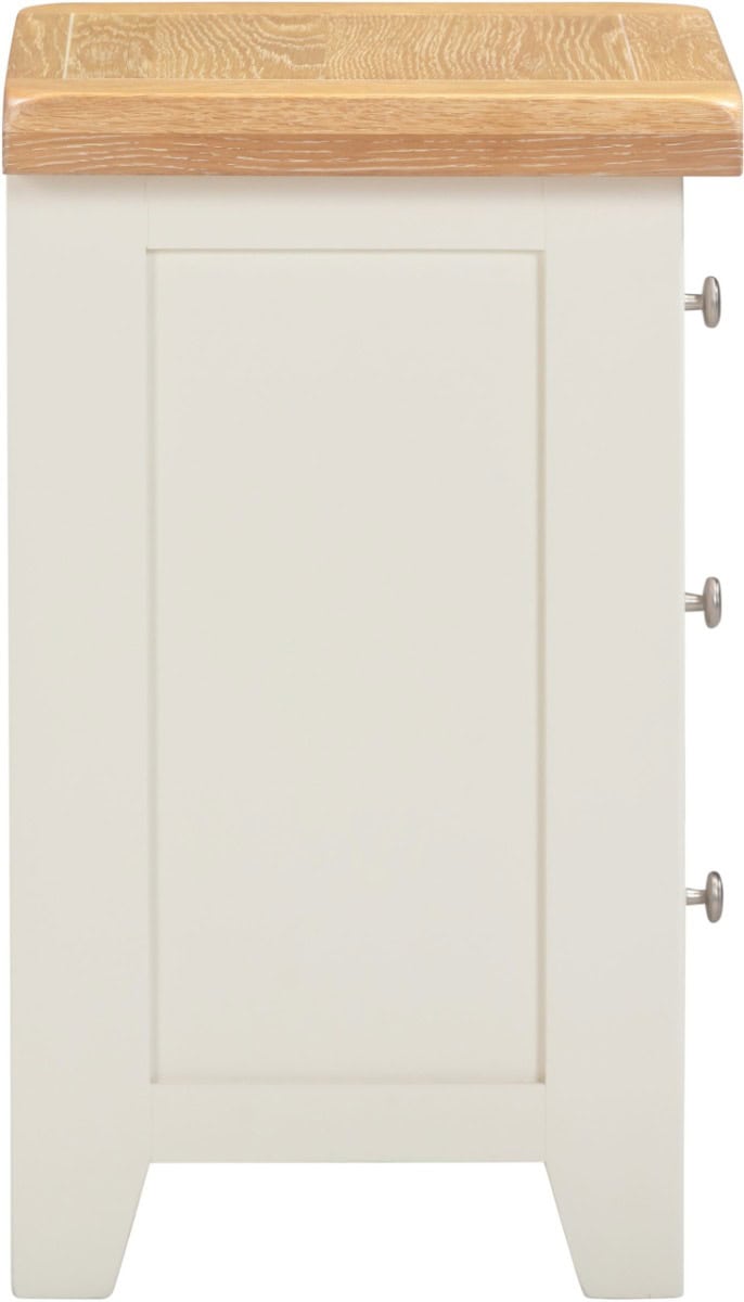 Windsor 3 Drawer Bedside - Ivory & Oak - Image 5