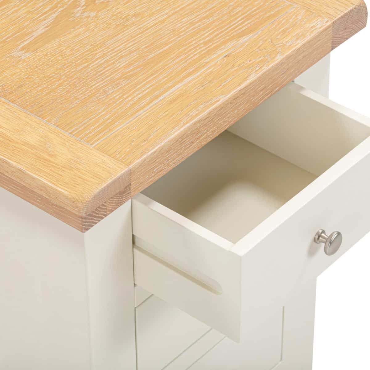 Windsor 3 Drawer Bedside - Ivory & Oak - Image 7