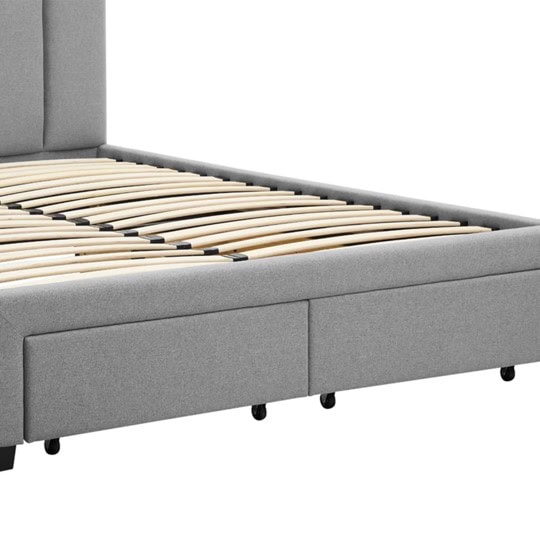 Hove 4ft6 Four Drawer Bedframe - Grey - Image 6
