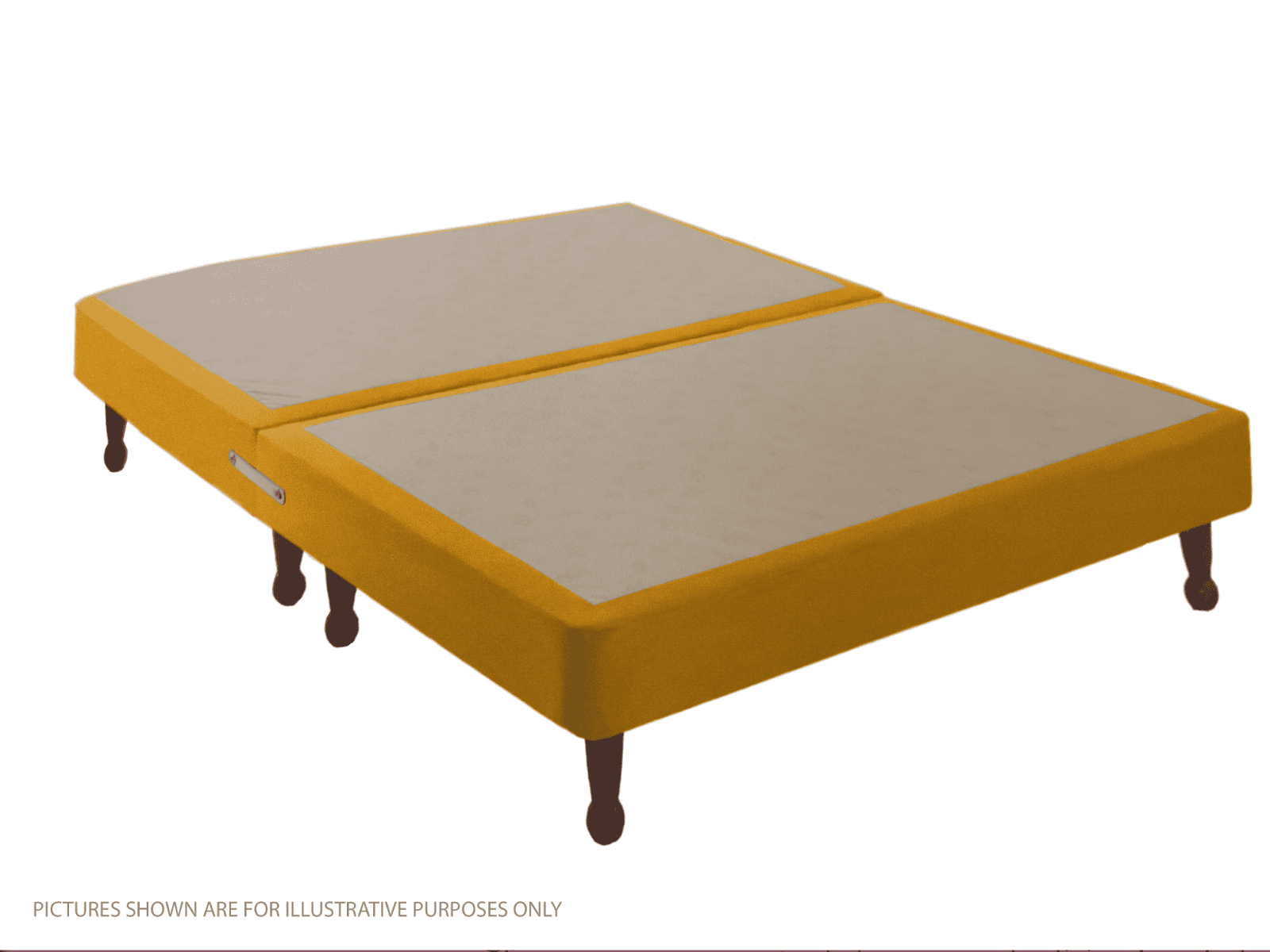Apollo 4ft Velvet Gold Shallow Divan Base on Legs - Image 2
