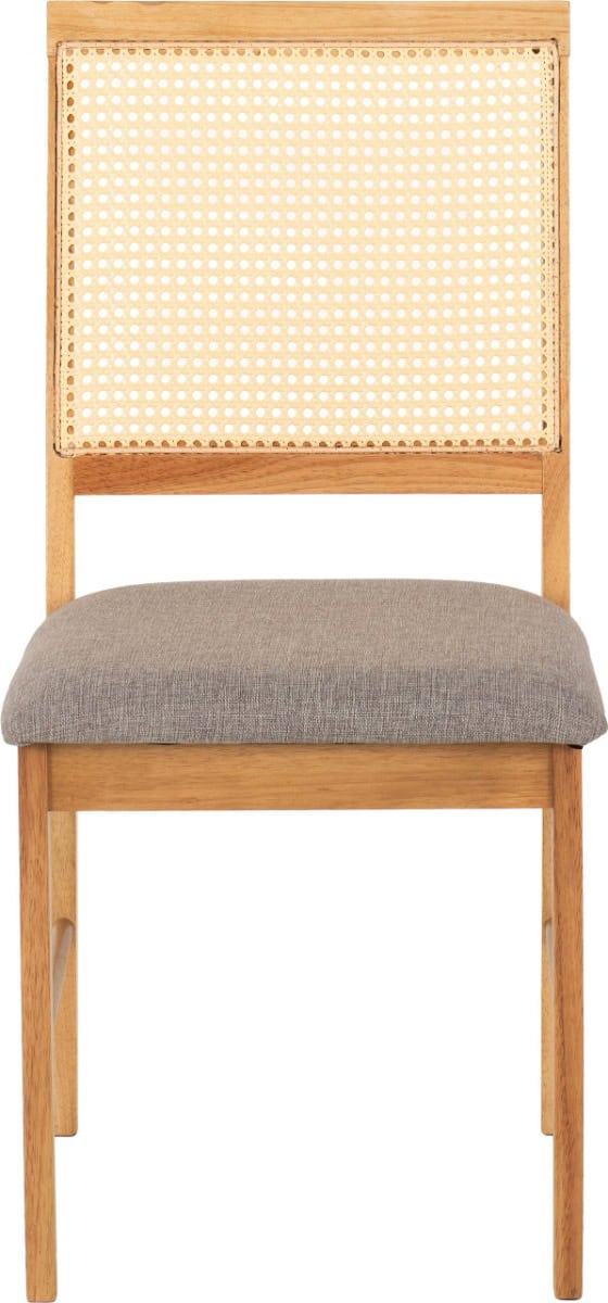 Ellis Dining Chair (Set of 2) - Oak & Grey Fabric - Image 4