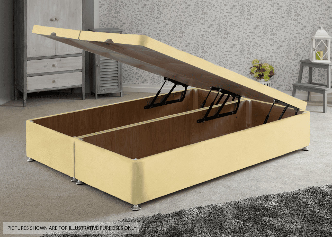 Apollo 5ft Velvet Cream Front Opening Ottoman Base | Buy Online | Beds.ie