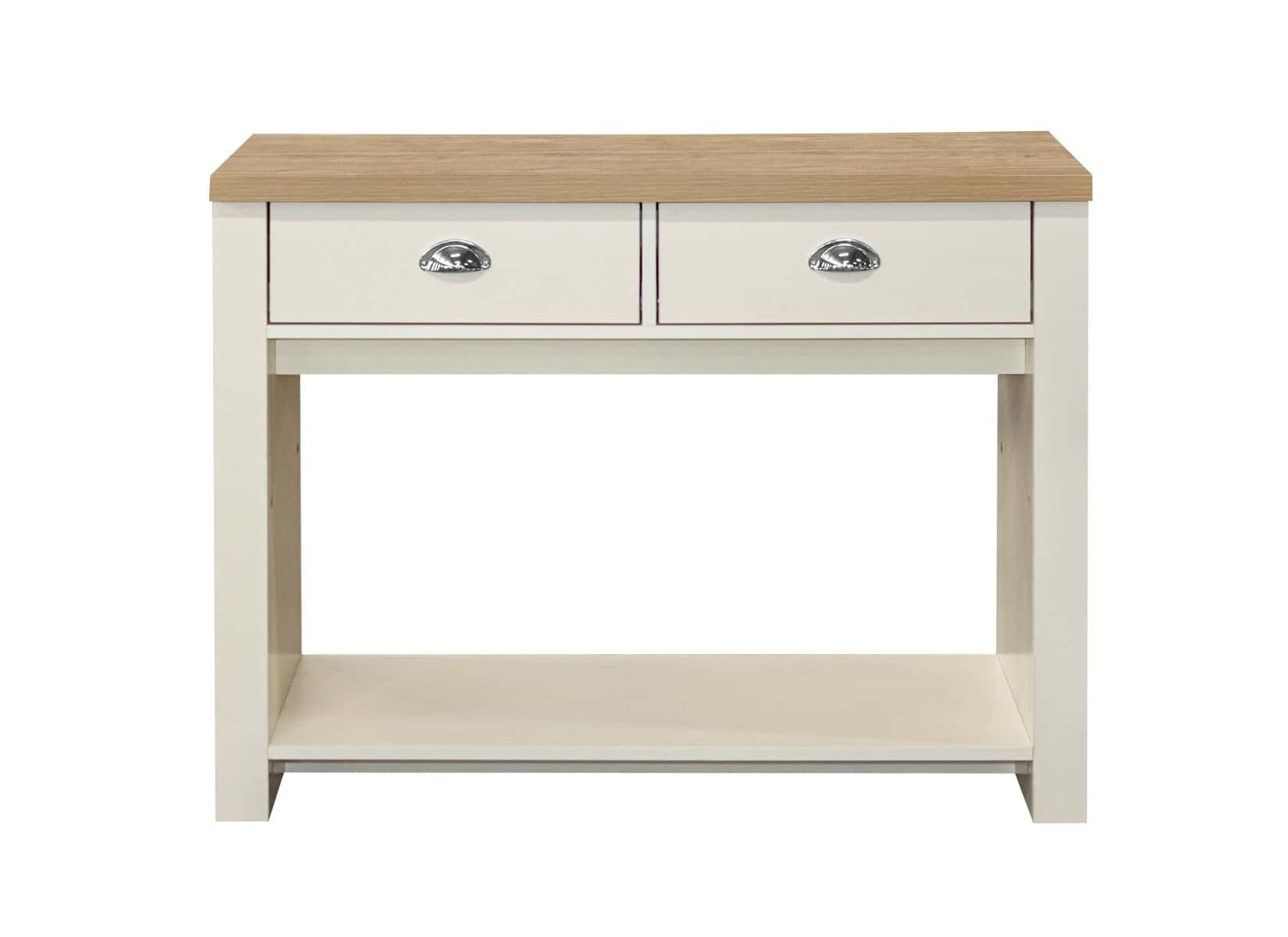 Highgate 2 Drawer Console Table - Cream & Oak - Image 4