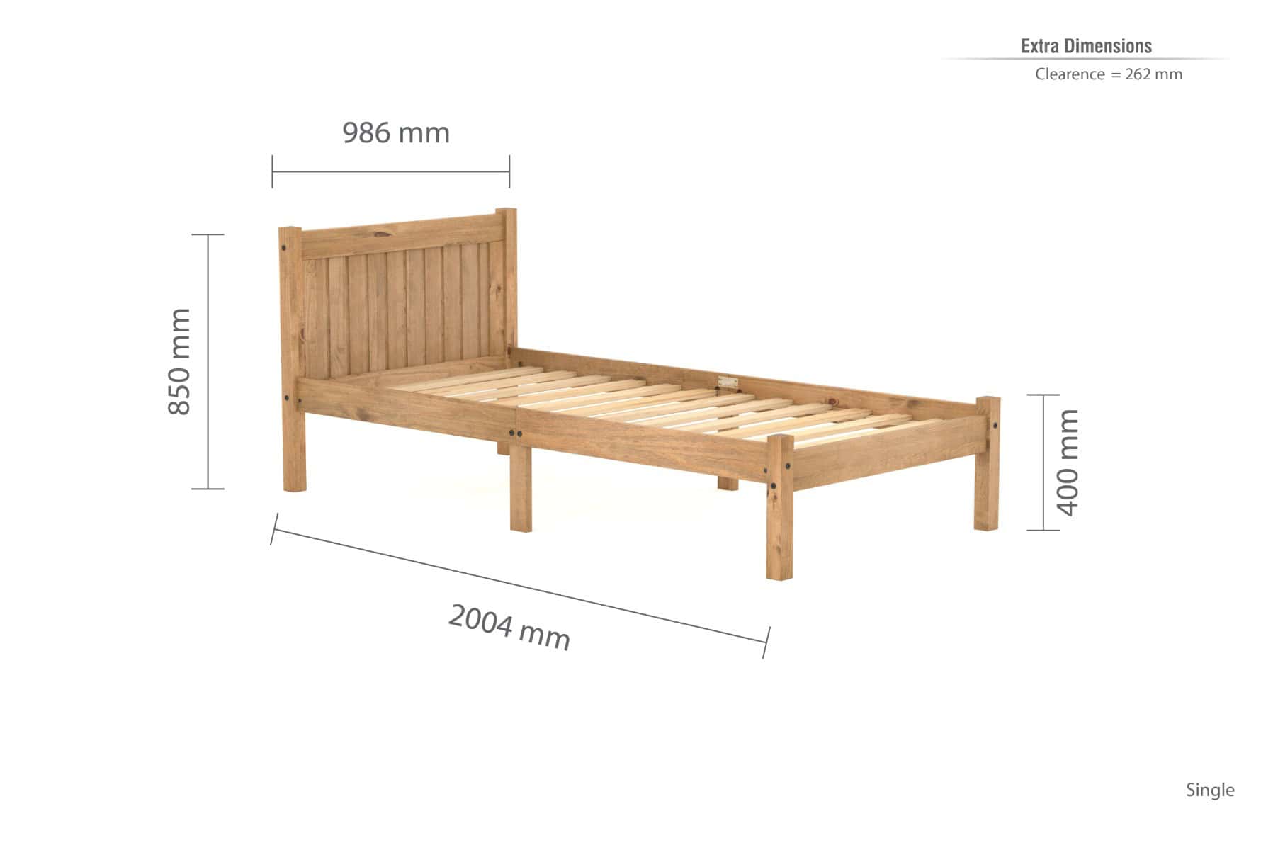 3ft Rio Bedframe - Pine - Image 4