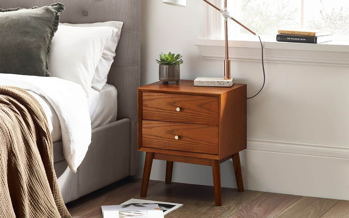 Lowell 2 Drawer Bedside - Cherry Wood | Buy Online | Beds.ie