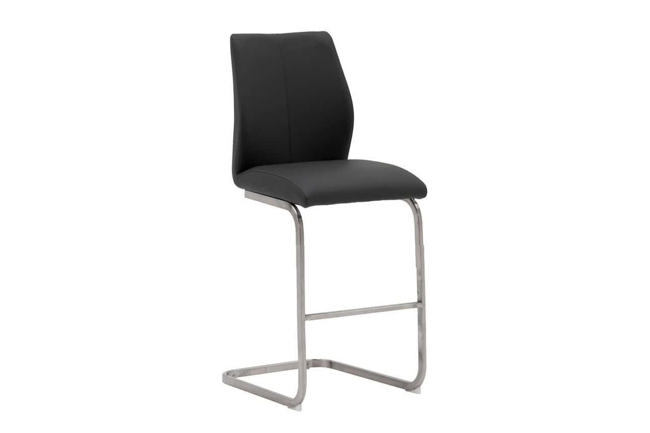 Irma Counter Stool (Pair) - Brushed Steel Black | Buy Online | Beds.ie