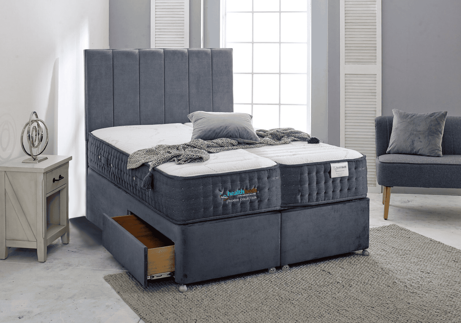 Healthbeds 6ft Naples 2000 2 Drawer Zip & Link Bed - Image 5