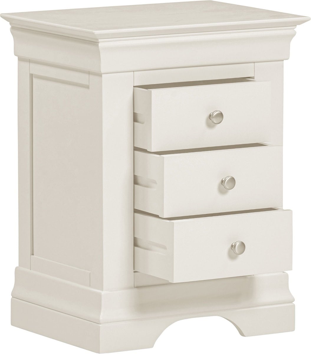 Bordeaux 3 Drawer Bedside - Ivory - Image 2