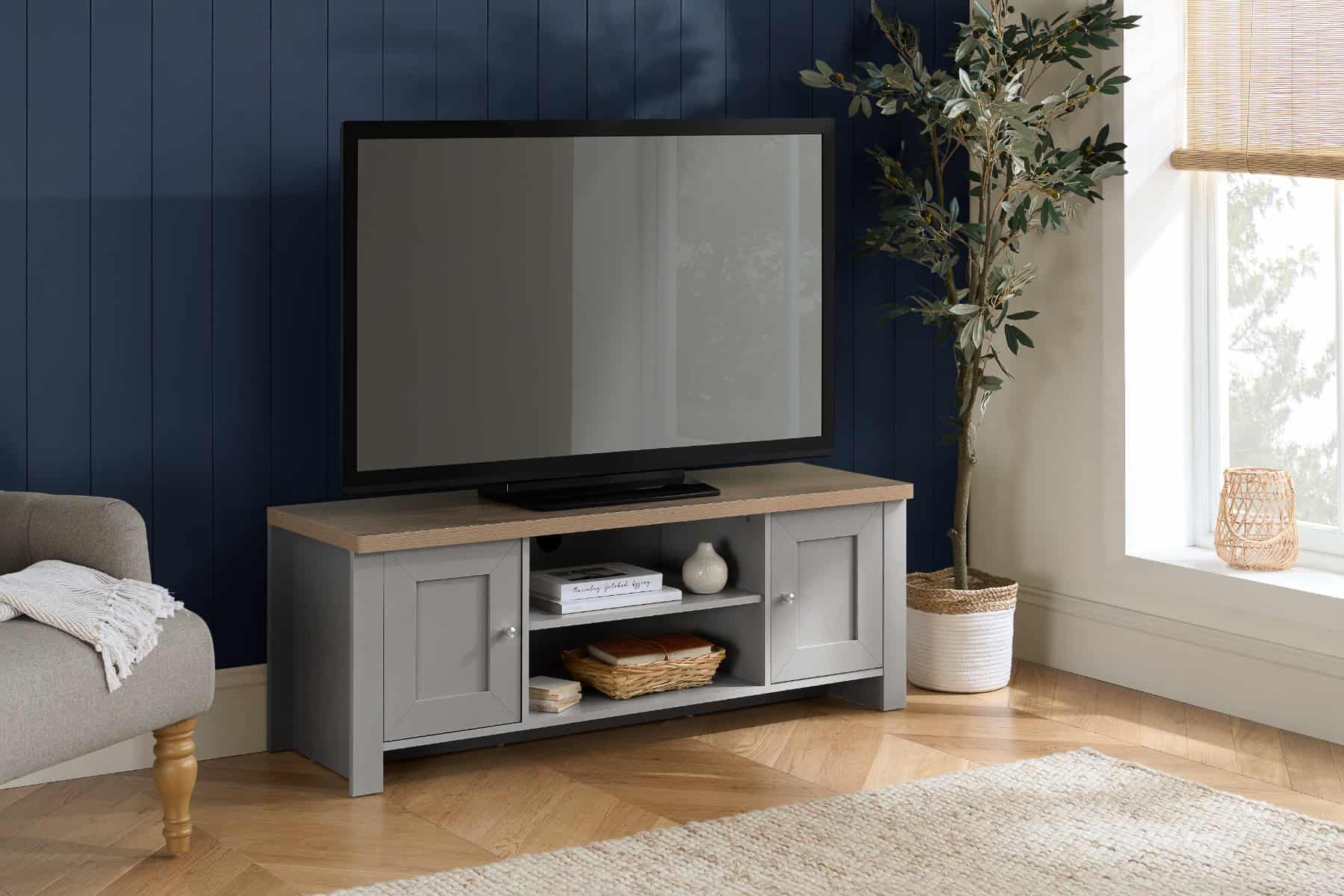 Highgate Large TV Unit - Grey & Oak | Buy Online | Beds.ie