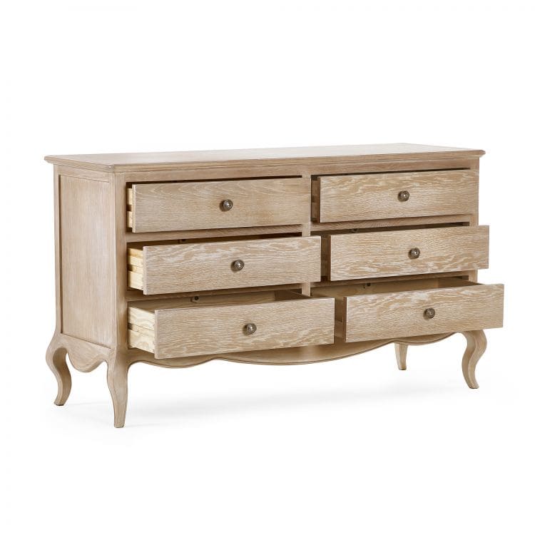 Pissarro 6 Drawer Wide Chest - Limed Oak - Image 4