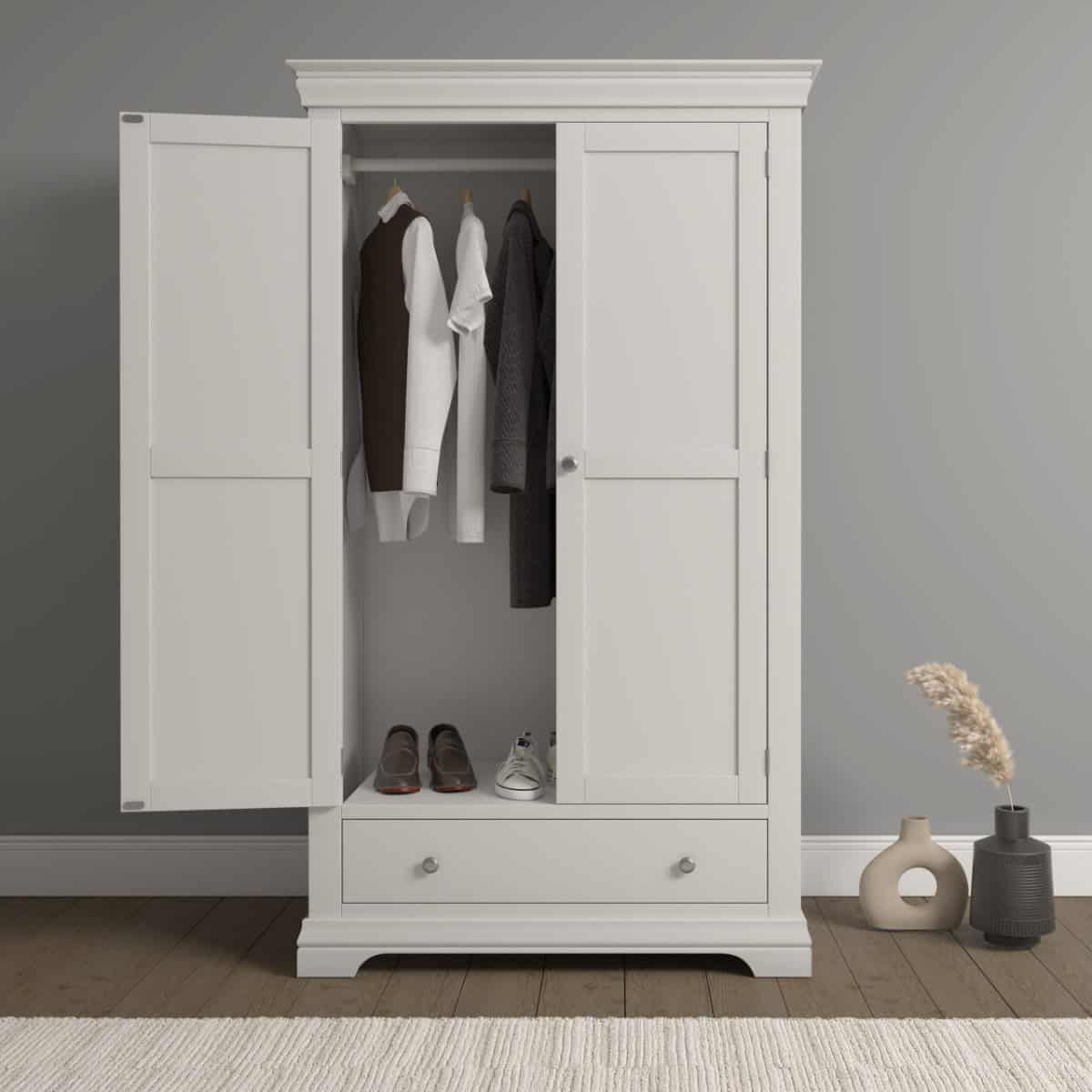 Bordeaux 2 Door Wardrobe - Ivory - Image 3