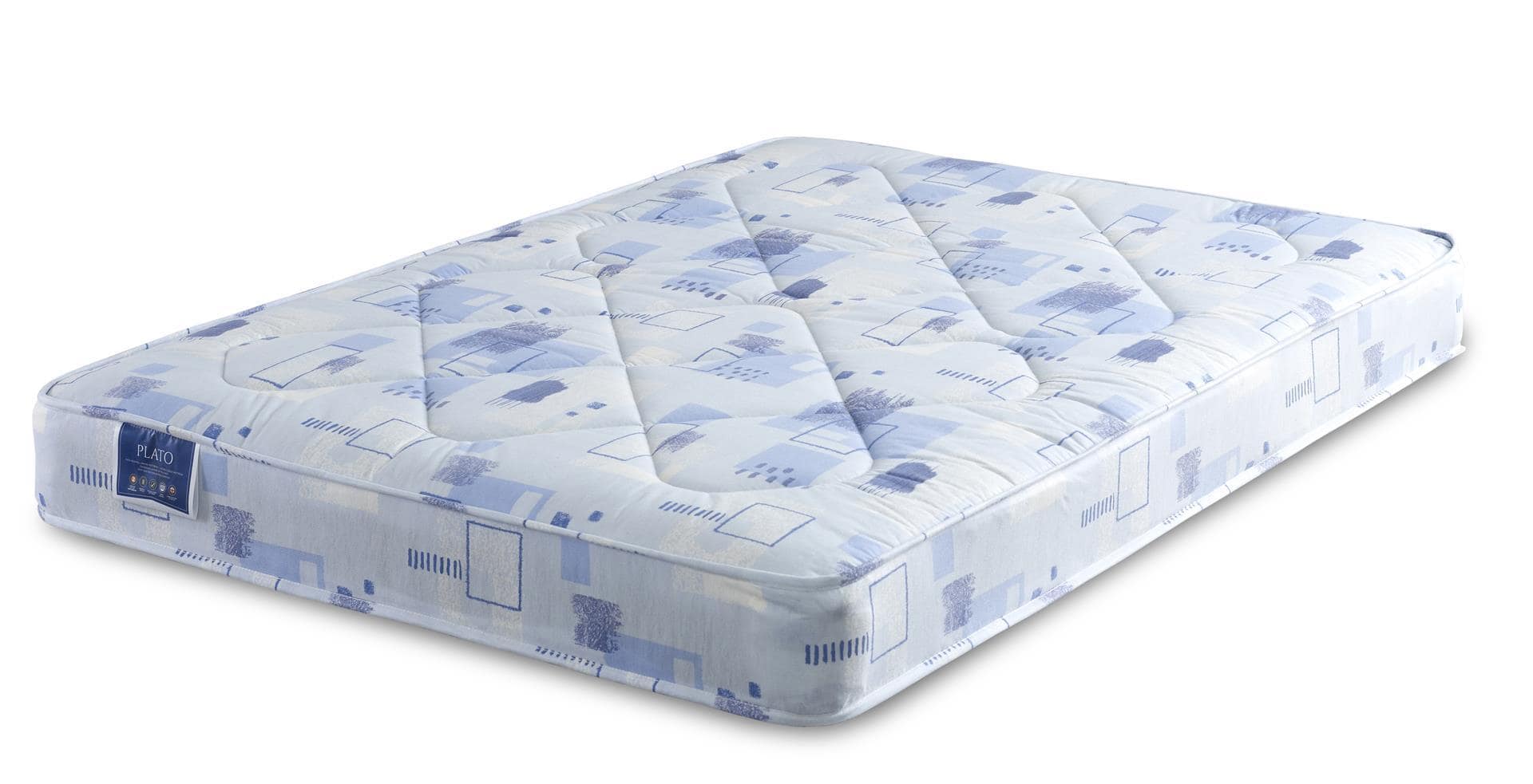 Apollo 4ft6 Plato Blue & White Mattress | Buy Online | Beds.ie