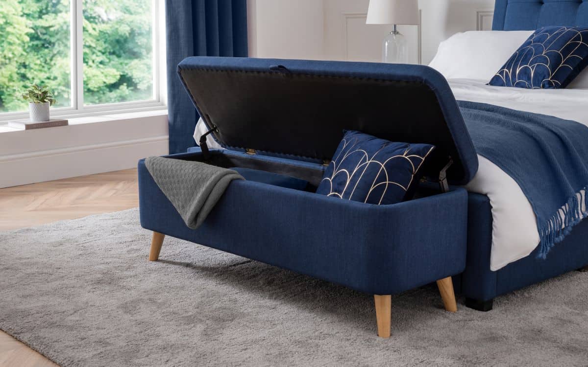 Helga Storage Bench - Blue Linen - Image 2
