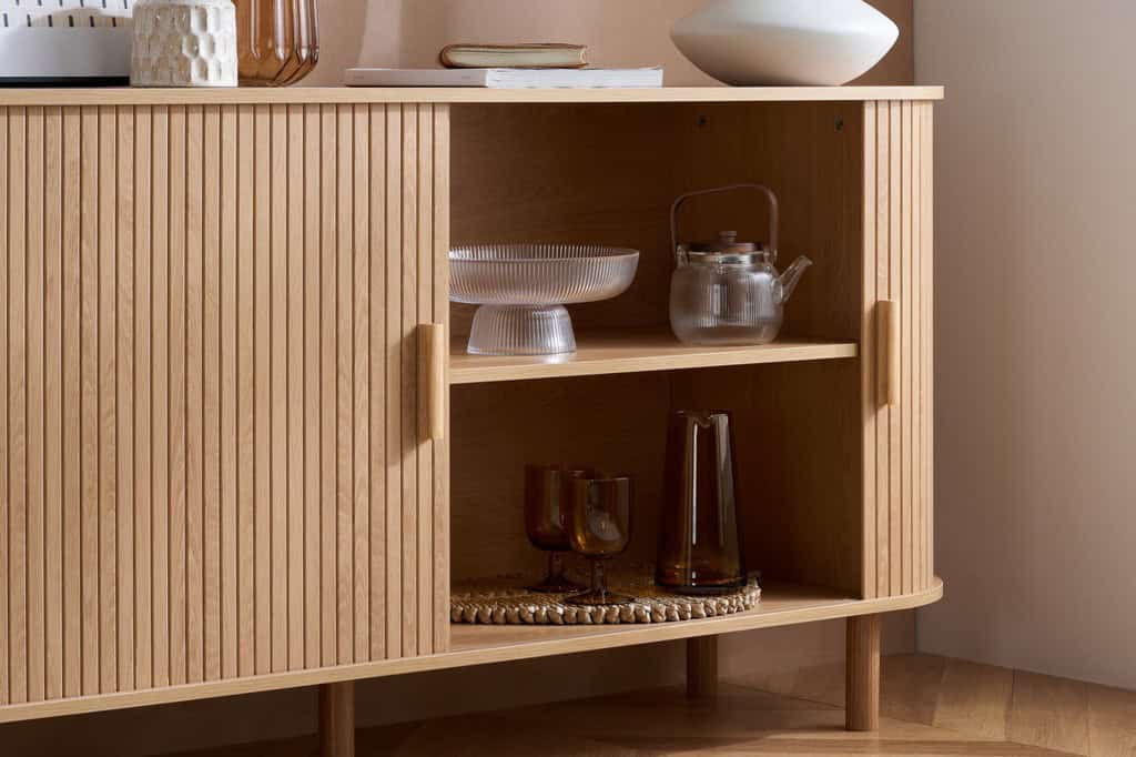 Axel 2 Door Fluted Sideboard - Oak - Image 8
