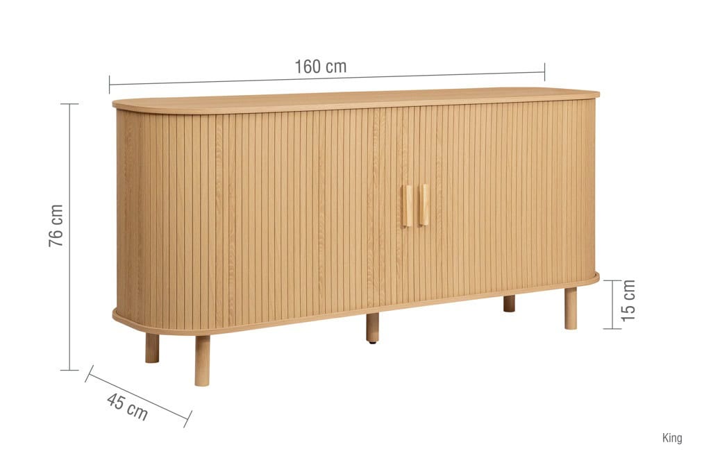 Axel 2 Door Fluted Sideboard - Oak - Image 17