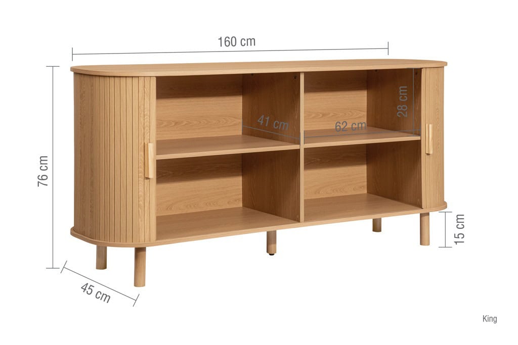 Axel 2 Door Fluted Sideboard - Oak - Image 18