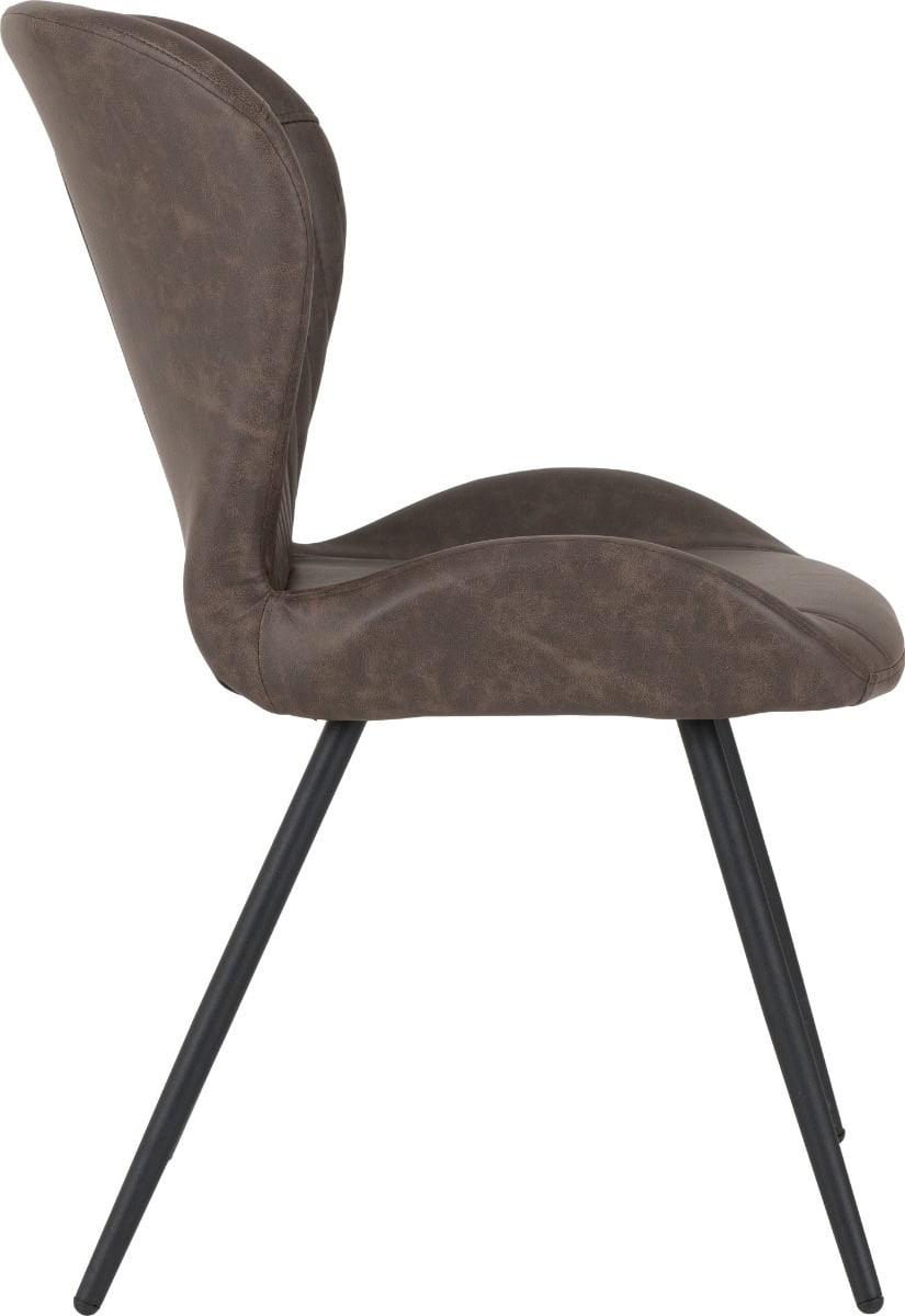 Quebec Chair (Set of Four) - Brown Faux Leather - Image 2