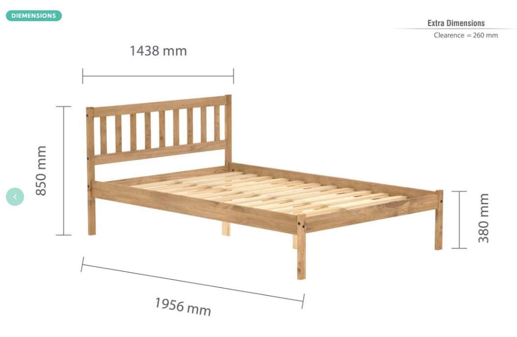 3ft Lisbon Bedframe - Waxed Pine - Image 9