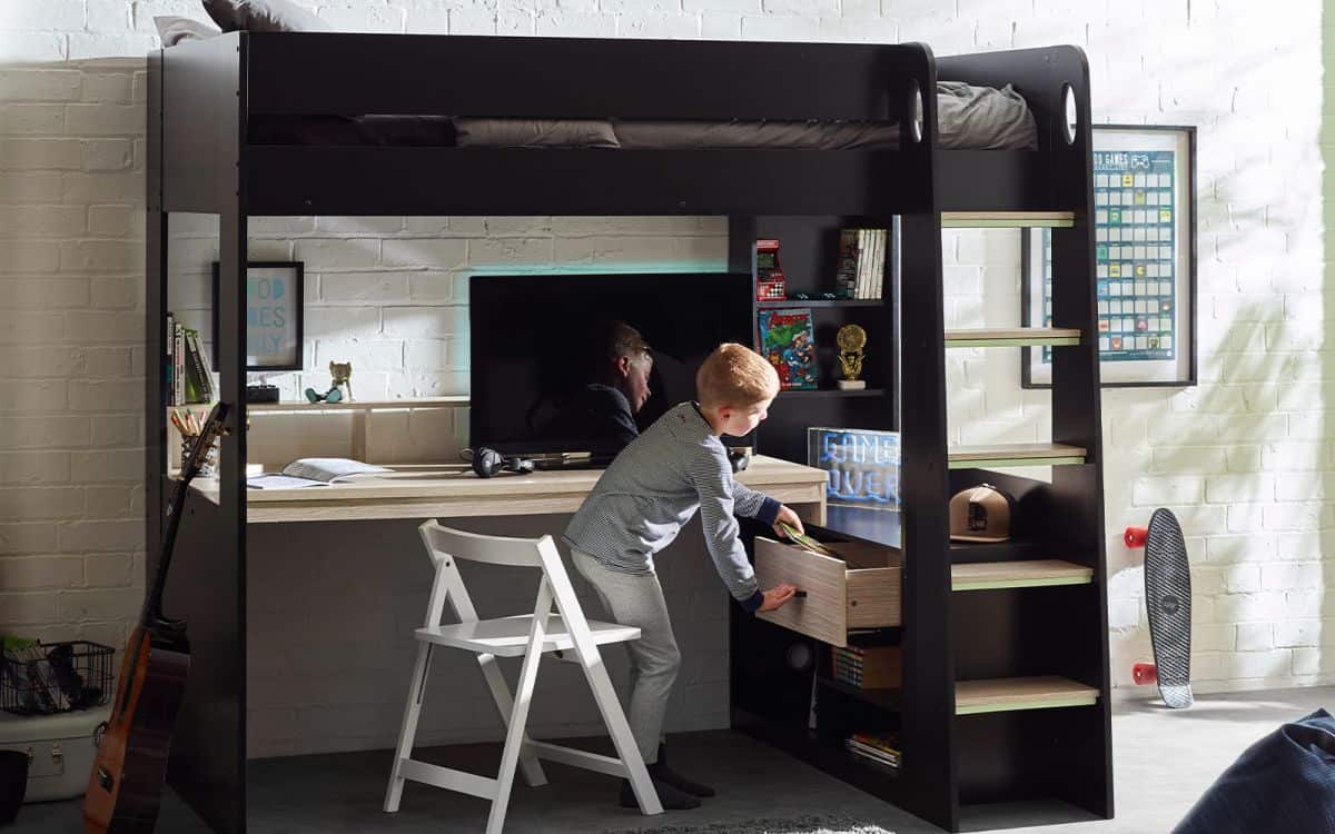 Blake Gaming Highsleeper - Black & Pale Wood | Buy Online | Beds.ie