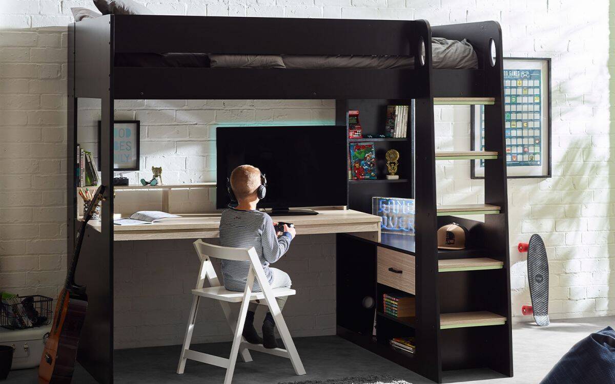 Blake Gaming Highsleeper - Black & Pale Wood - Image 2